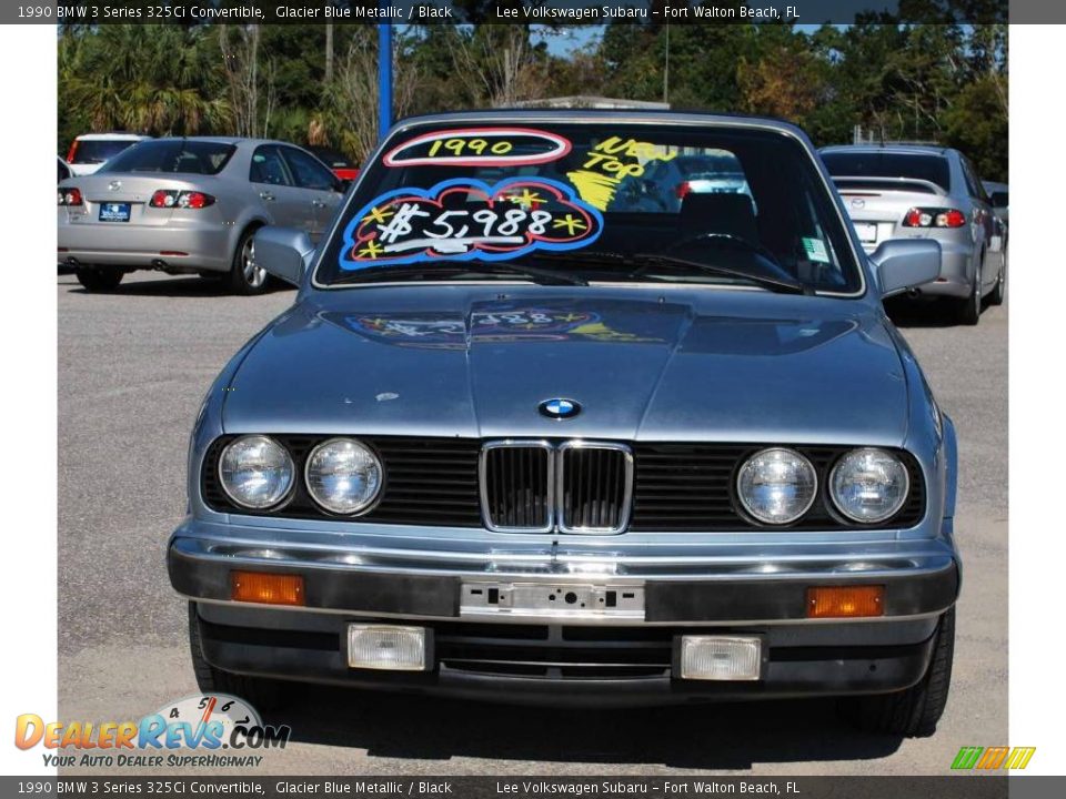 1990 BMW 3 Series 325Ci Convertible Glacier Blue Metallic / Black Photo #8
