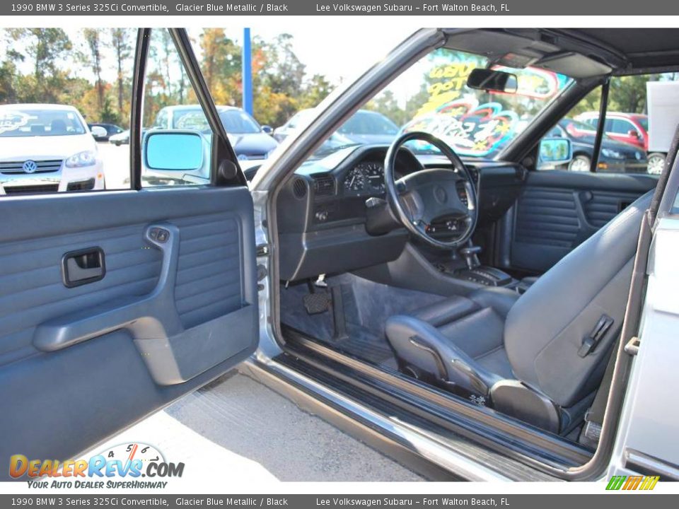 1990 BMW 3 Series 325Ci Convertible Glacier Blue Metallic / Black Photo #13