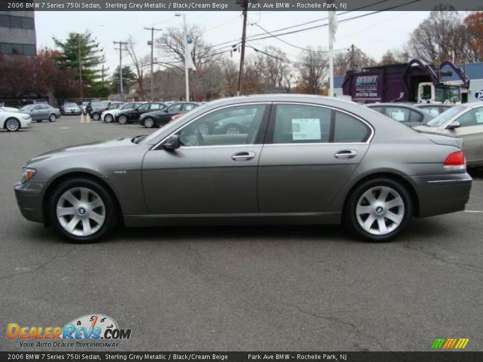 2006 BMW 7 Series 750i Sedan Sterling Grey Metallic / Black/Cream Beige Photo #5