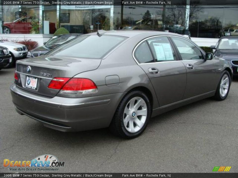 2006 BMW 7 Series 750i Sedan Sterling Grey Metallic / Black/Cream Beige Photo #8