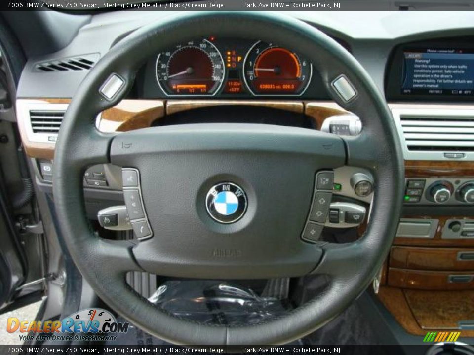 2006 BMW 7 Series 750i Sedan Sterling Grey Metallic / Black/Cream Beige Photo #13