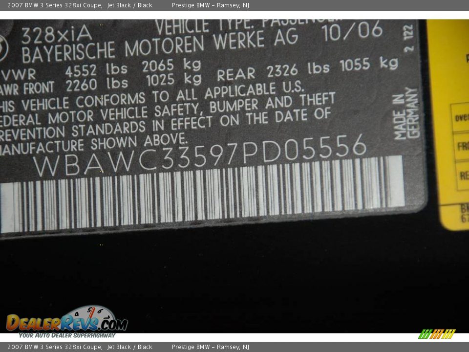 2007 BMW 3 Series 328xi Coupe Jet Black / Black Photo #8
