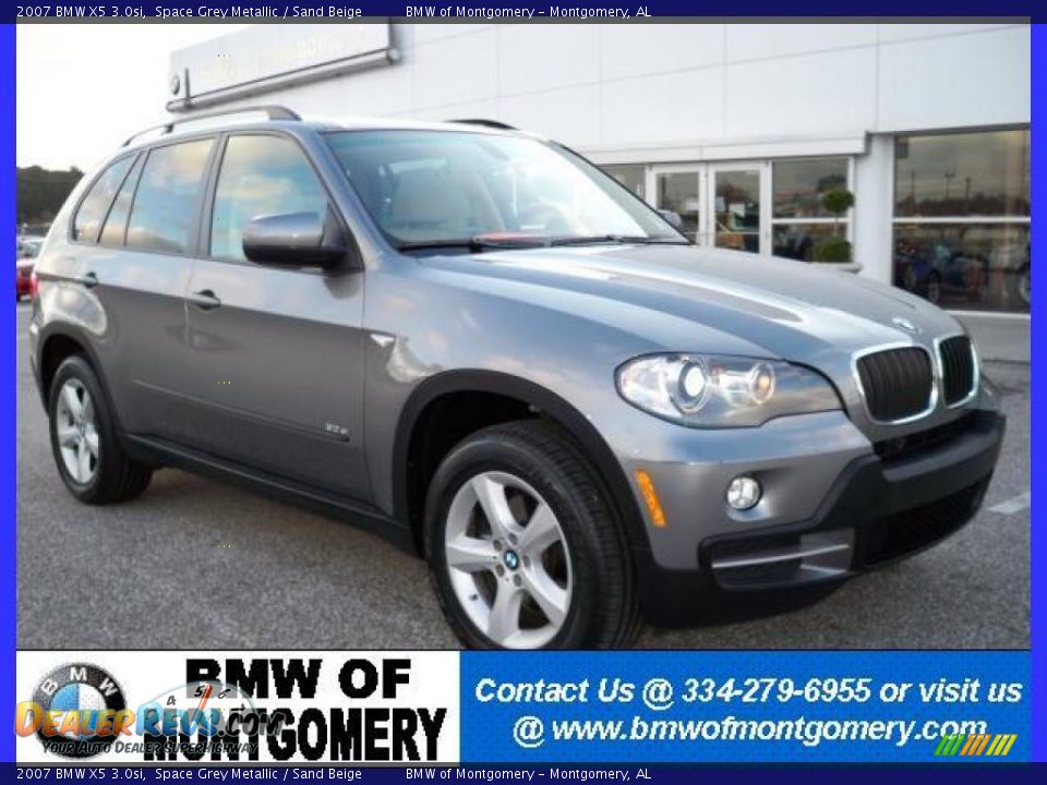2007 BMW X5 3.0si Space Grey Metallic / Sand Beige Photo #1