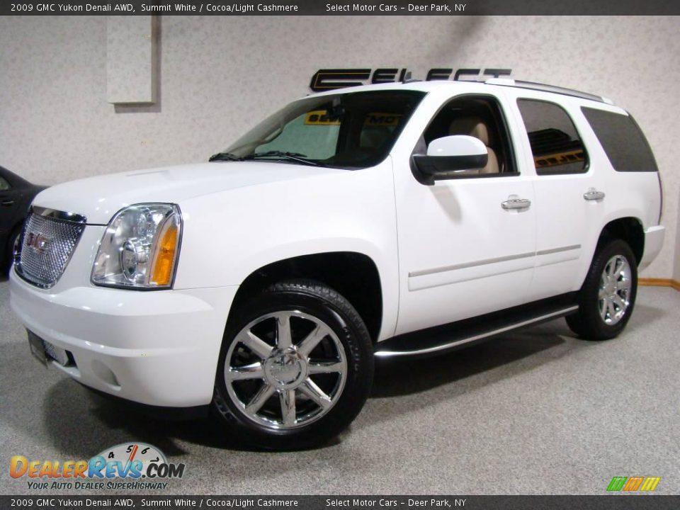 2009 GMC Yukon Denali AWD Summit White / Cocoa/Light Cashmere Photo #1