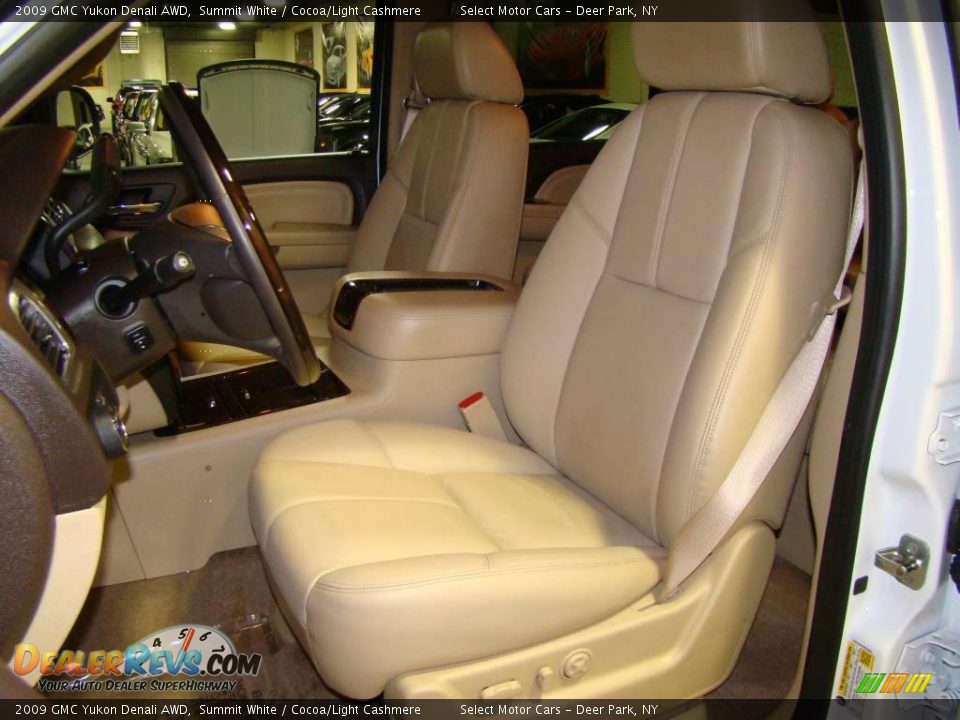 2009 GMC Yukon Denali AWD Summit White / Cocoa/Light Cashmere Photo #7