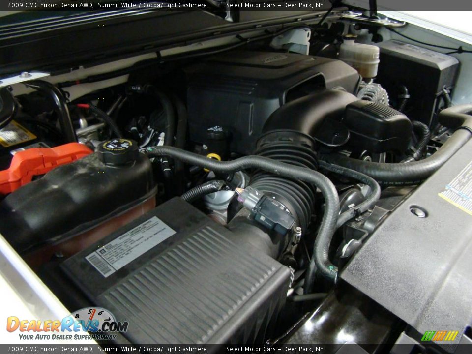 2009 GMC Yukon Denali AWD Summit White / Cocoa/Light Cashmere Photo #14
