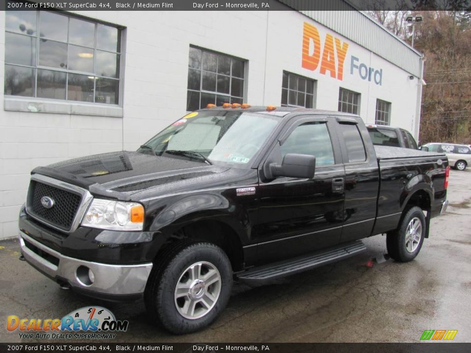 2007 Ford F150 XLT SuperCab 4x4 Black / Medium Flint Photo #1