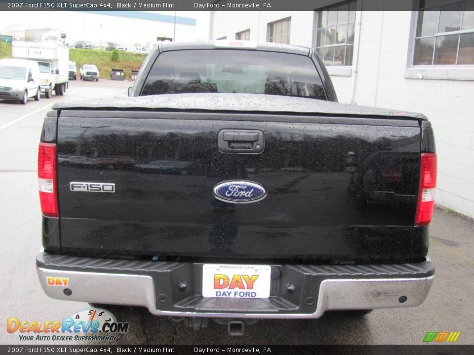 2007 Ford F150 XLT SuperCab 4x4 Black / Medium Flint Photo #6