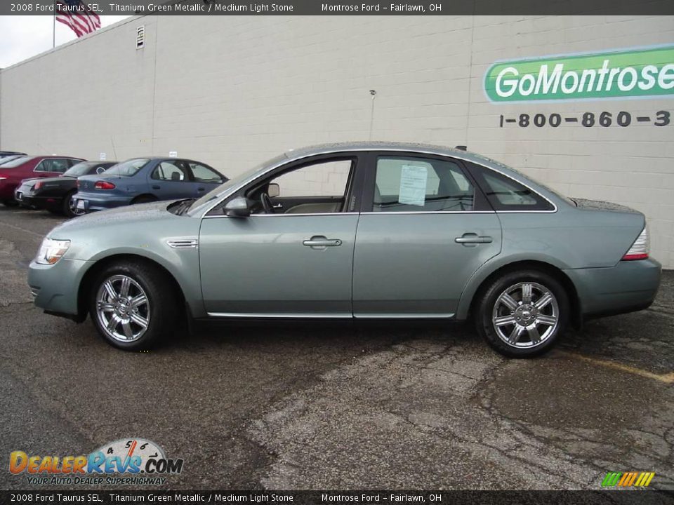 2008 Ford Taurus SEL Titanium Green Metallic / Medium Light Stone Photo #2