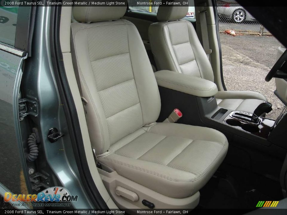 2008 Ford Taurus SEL Titanium Green Metallic / Medium Light Stone Photo #13