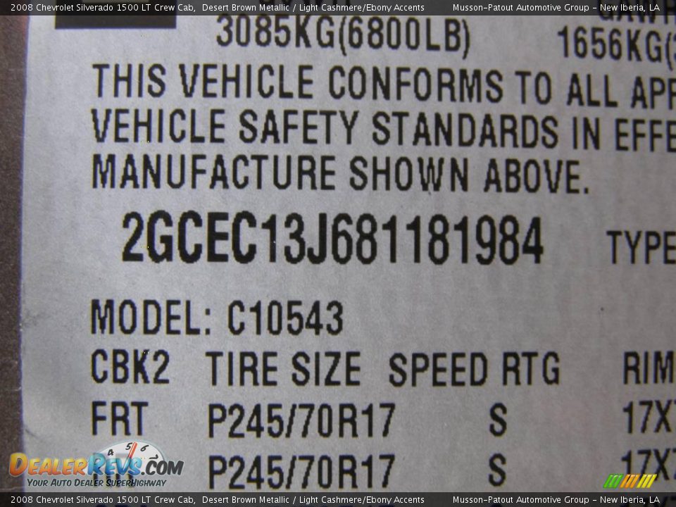 2008 Chevrolet Silverado 1500 LT Crew Cab Desert Brown Metallic / Light Cashmere/Ebony Accents Photo #12