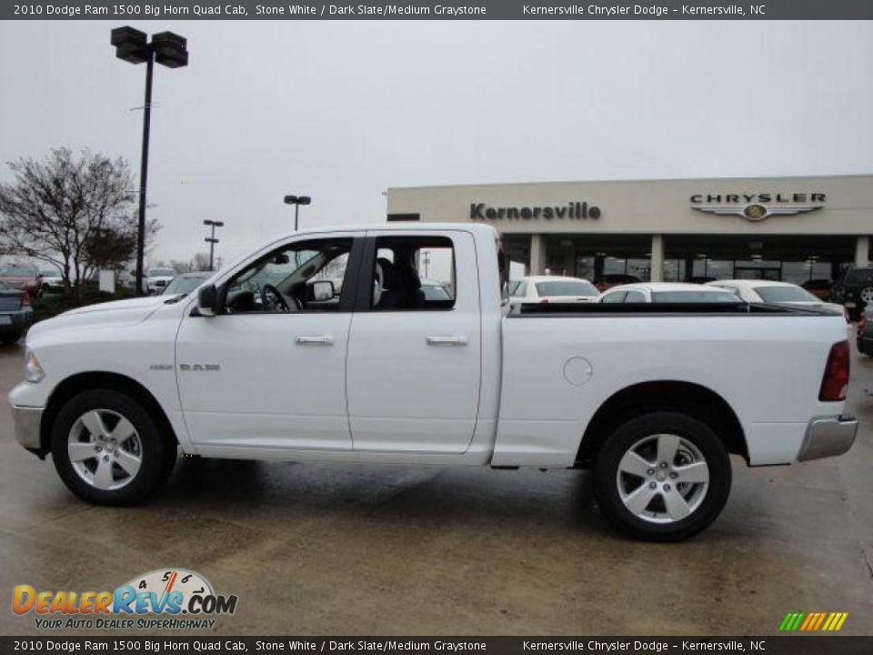 2010 Dodge Ram 1500 Big Horn Quad Cab Stone White / Dark Slate/Medium Graystone Photo #8