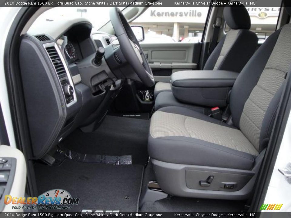 2010 Dodge Ram 1500 Big Horn Quad Cab Stone White / Dark Slate/Medium Graystone Photo #15