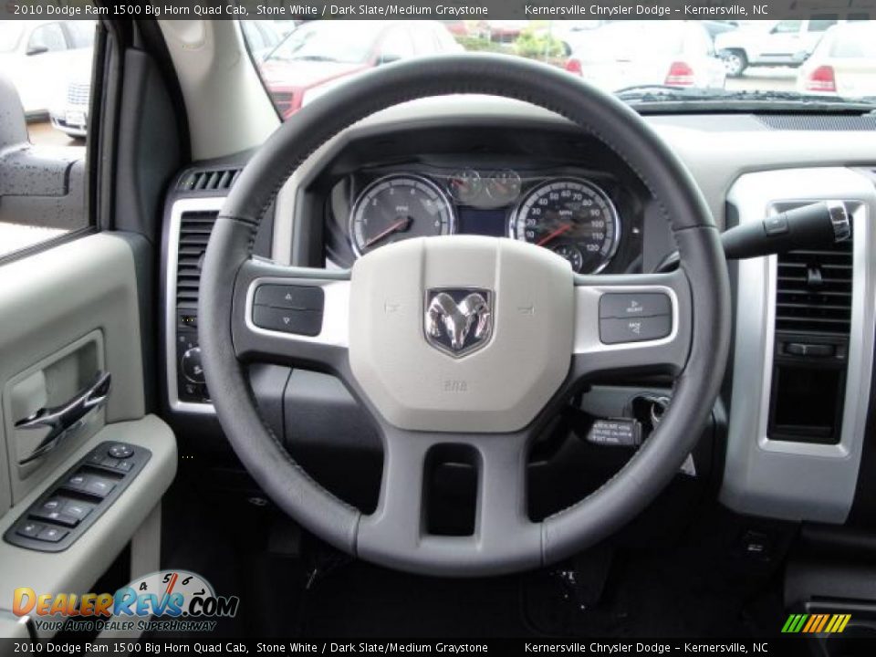 2010 Dodge Ram 1500 Big Horn Quad Cab Stone White / Dark Slate/Medium Graystone Photo #24