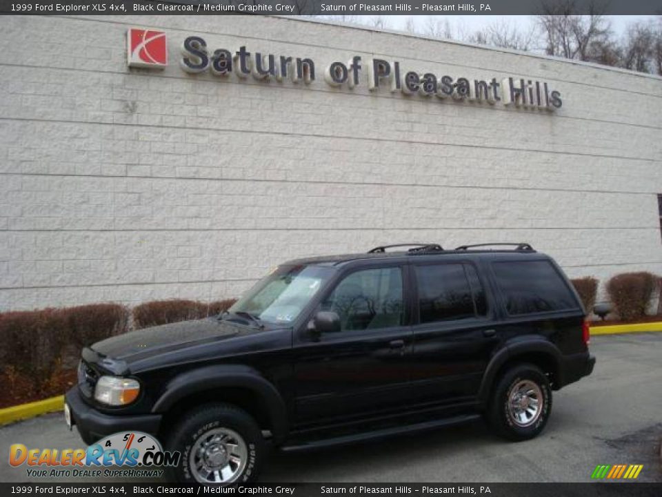 1999 Ford Explorer XLS 4x4 Black Clearcoat / Medium Graphite Grey Photo #1