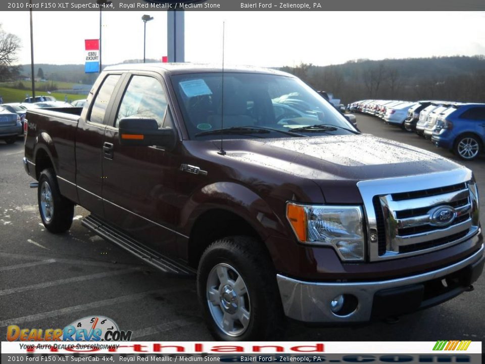 2010 Ford F150 XLT SuperCab 4x4 Royal Red Metallic / Medium Stone Photo #4