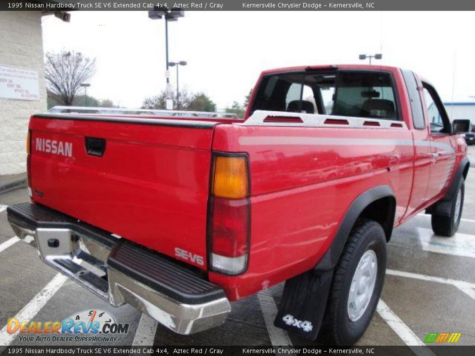 1995 Nissan Hardbody Truck SE V6 Extended Cab 4x4 Aztec Red / Gray Photo #3
