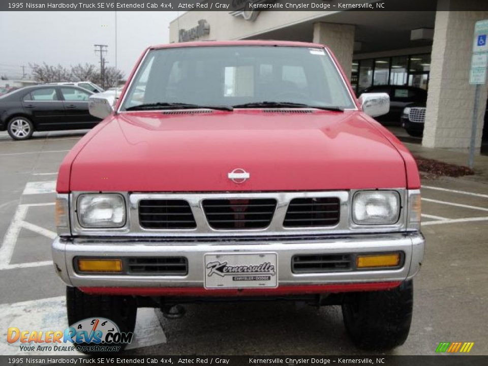 1995 Nissan Hardbody Truck SE V6 Extended Cab 4x4 Aztec Red / Gray Photo #8