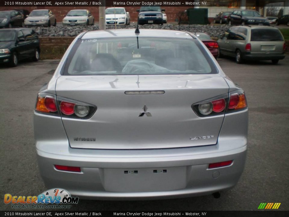 2010 Mitsubishi Lancer DE Apex Silver Metallic / Black Photo #8