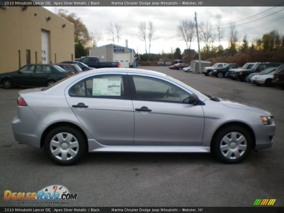 2010 Mitsubishi Lancer DE Apex Silver Metallic / Black Photo #10
