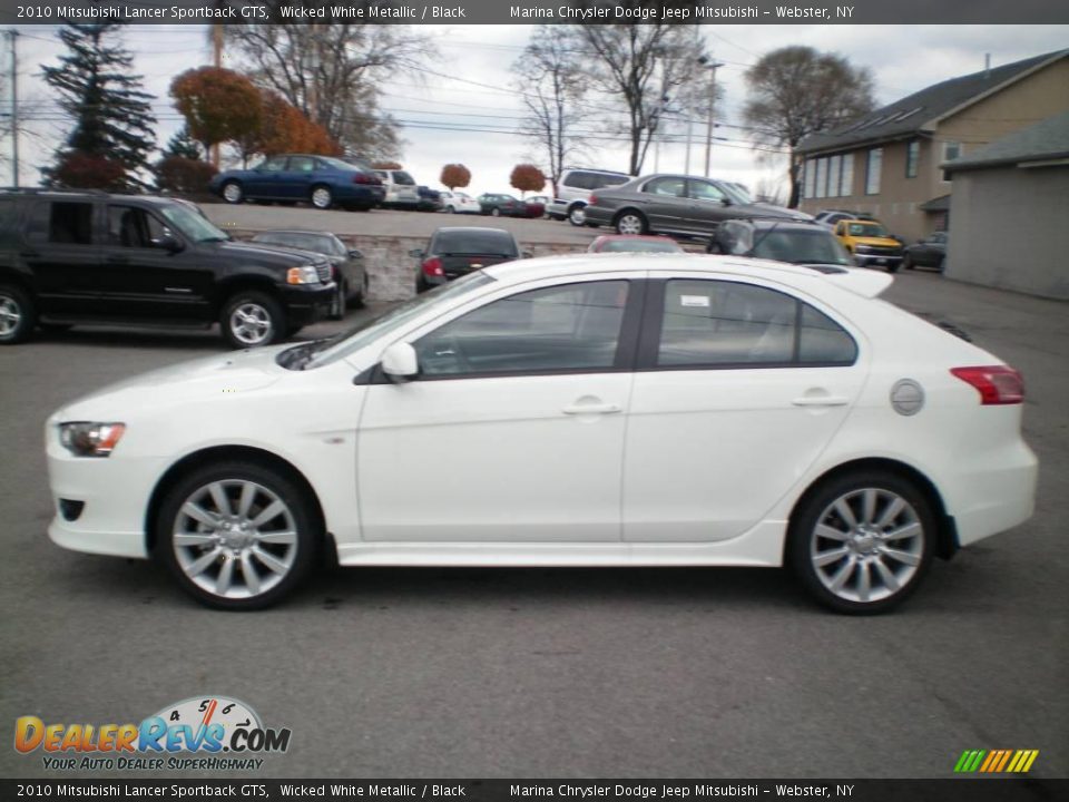 2010 Mitsubishi Lancer Sportback GTS Wicked White Metallic / Black Photo #7