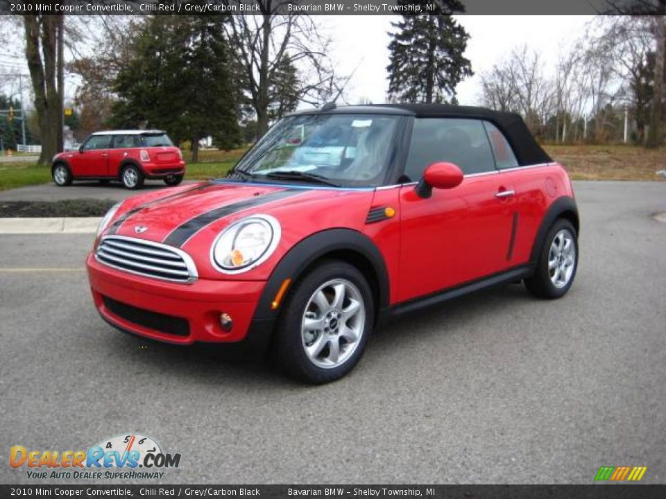 2010 Mini Cooper Convertible Chili Red / Grey/Carbon Black Photo #1