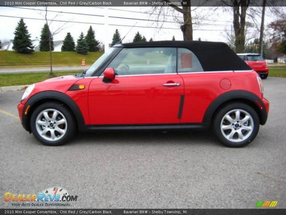 2010 Mini Cooper Convertible Chili Red / Grey/Carbon Black Photo #2
