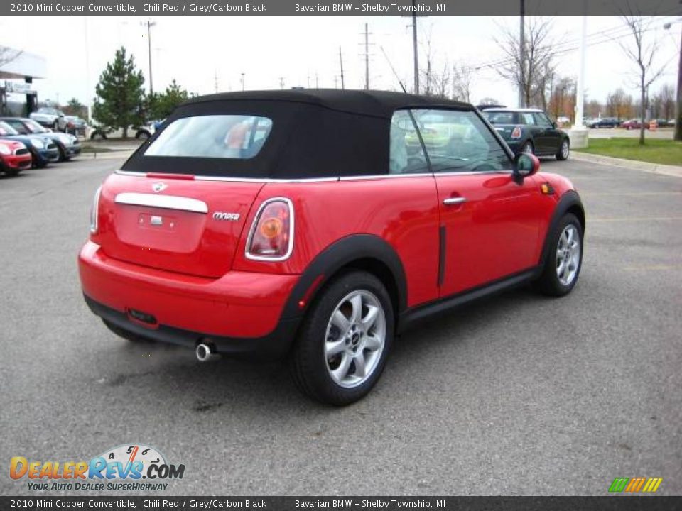 2010 Mini Cooper Convertible Chili Red / Grey/Carbon Black Photo #5