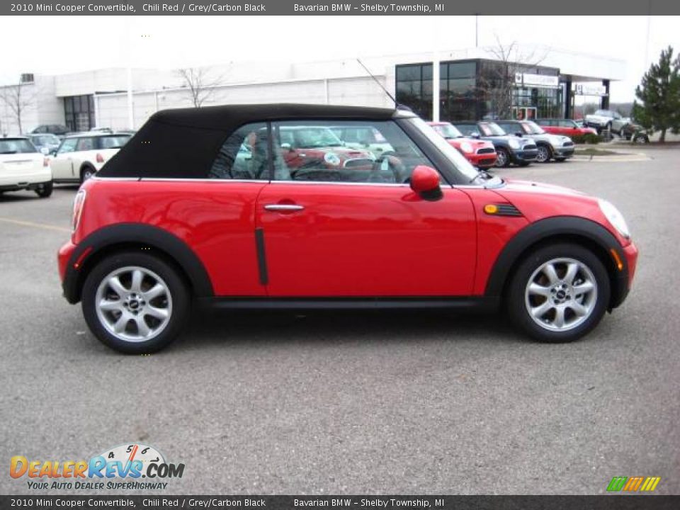 2010 Mini Cooper Convertible Chili Red / Grey/Carbon Black Photo #6