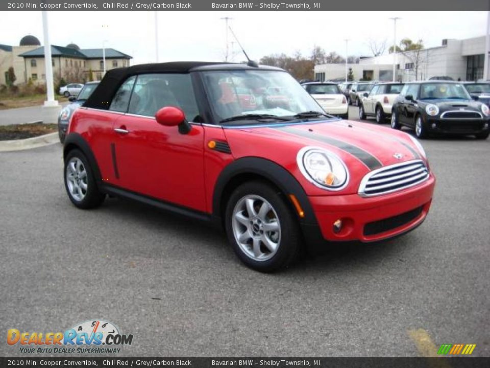 2010 Mini Cooper Convertible Chili Red / Grey/Carbon Black Photo #7