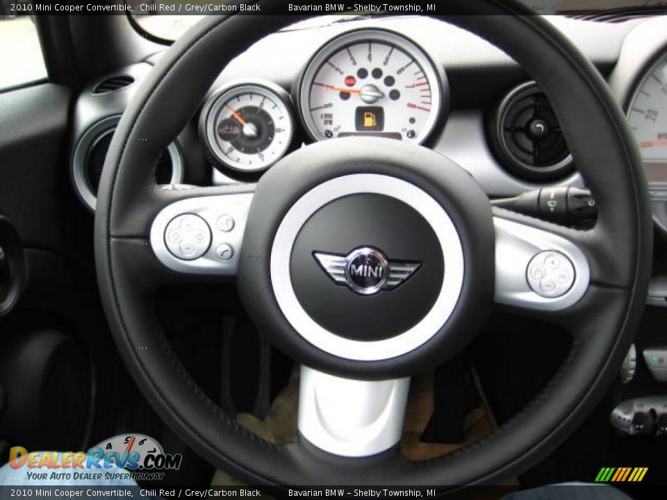 2010 Mini Cooper Convertible Chili Red / Grey/Carbon Black Photo #16