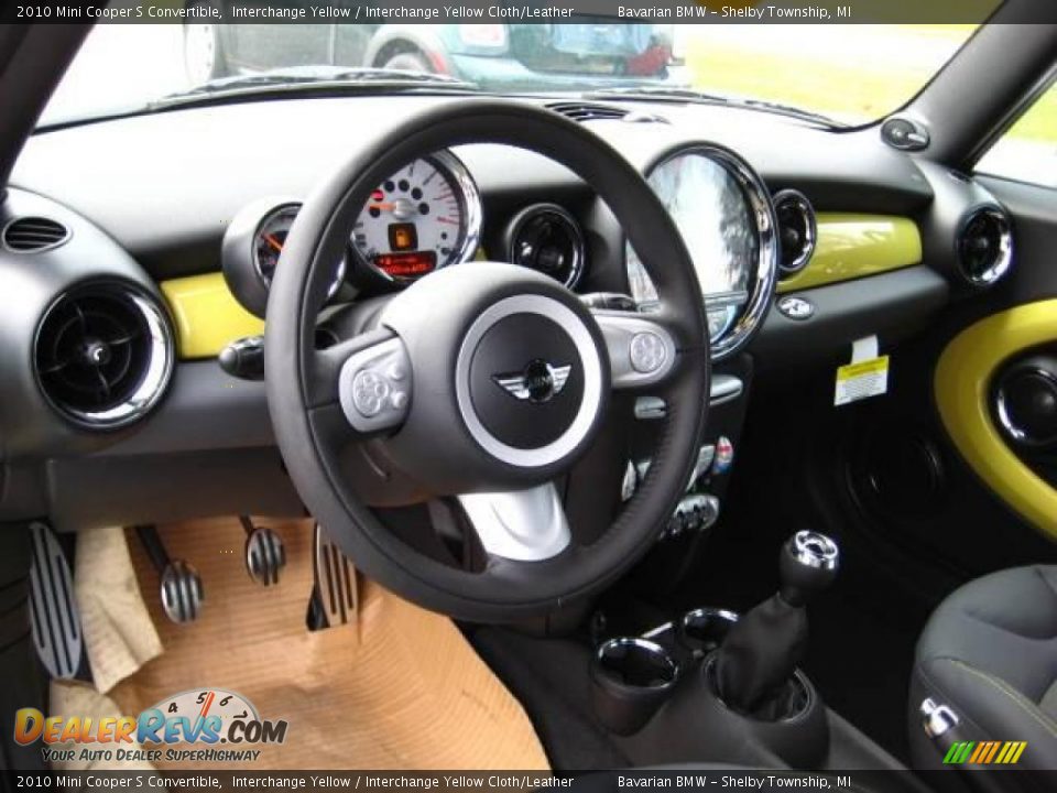 2010 Mini Cooper S Convertible Interchange Yellow / Interchange Yellow Cloth/Leather Photo #9