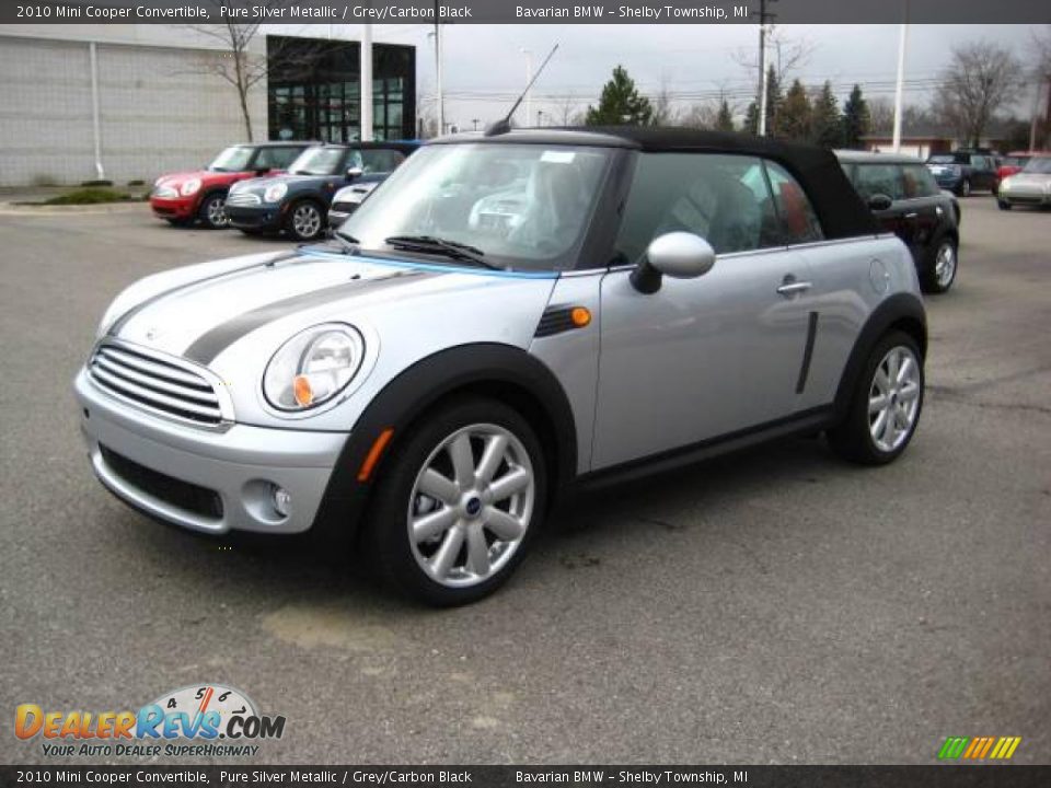 2010 Mini Cooper Convertible Pure Silver Metallic / Grey/Carbon Black Photo #1