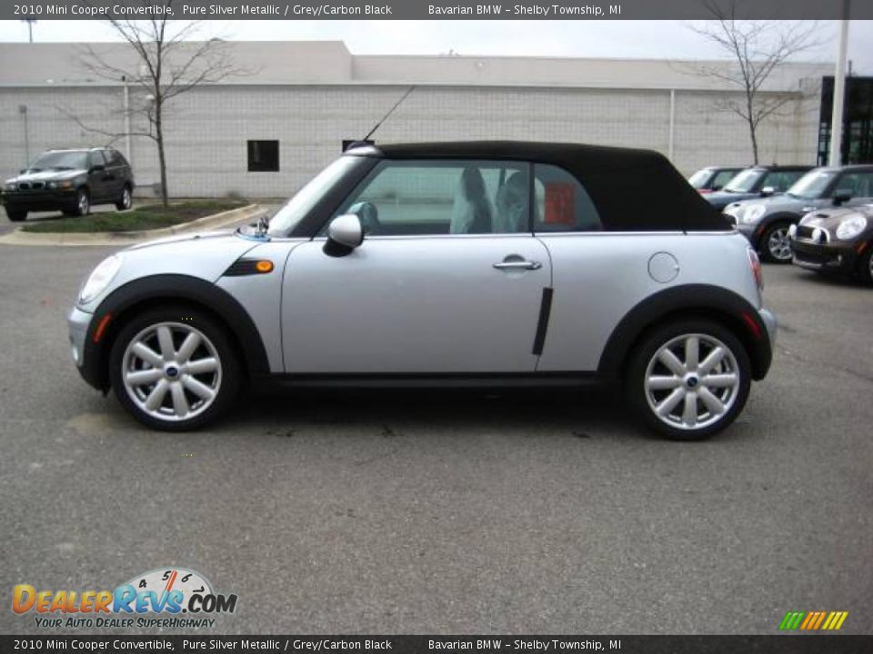 2010 Mini Cooper Convertible Pure Silver Metallic / Grey/Carbon Black Photo #2