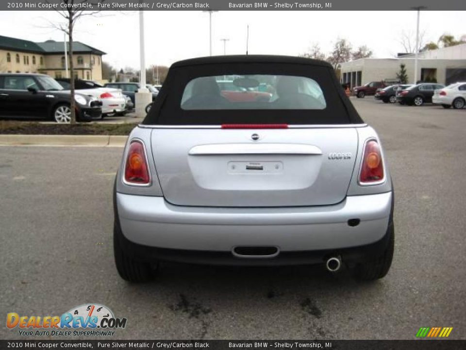 2010 Mini Cooper Convertible Pure Silver Metallic / Grey/Carbon Black Photo #4