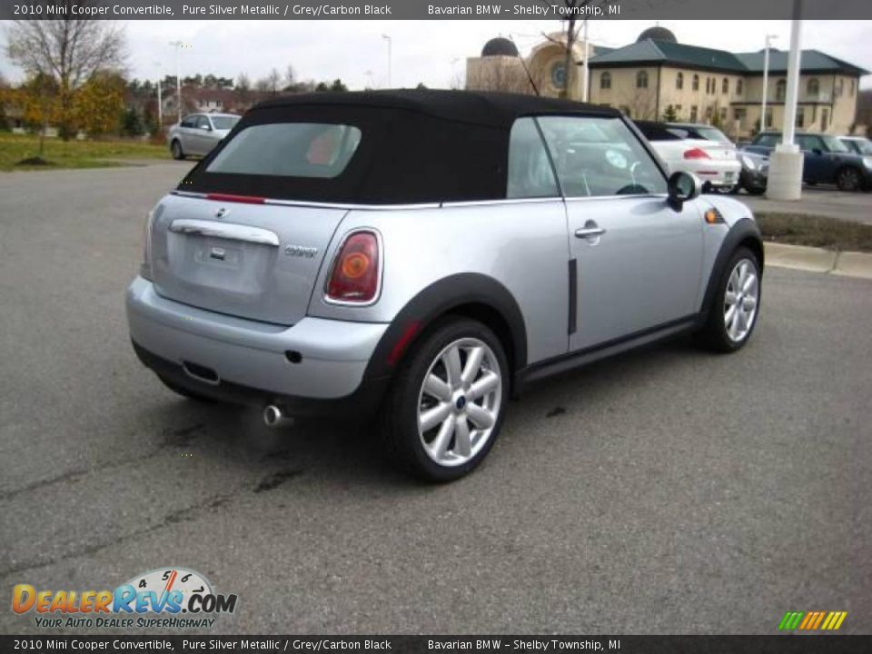 2010 Mini Cooper Convertible Pure Silver Metallic / Grey/Carbon Black Photo #5