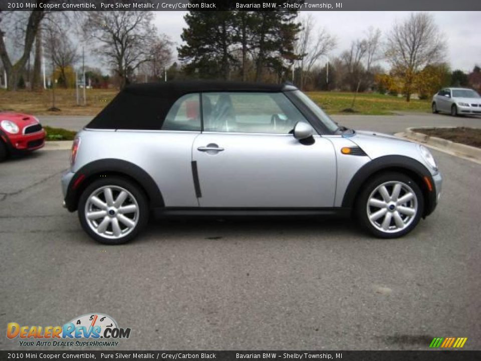 2010 Mini Cooper Convertible Pure Silver Metallic / Grey/Carbon Black Photo #6