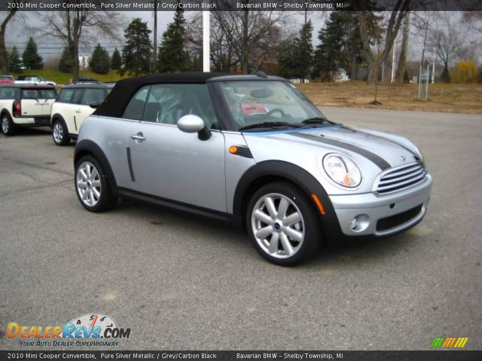 2010 Mini Cooper Convertible Pure Silver Metallic / Grey/Carbon Black Photo #7