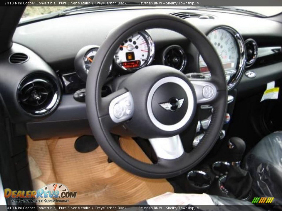 2010 Mini Cooper Convertible Pure Silver Metallic / Grey/Carbon Black Photo #9
