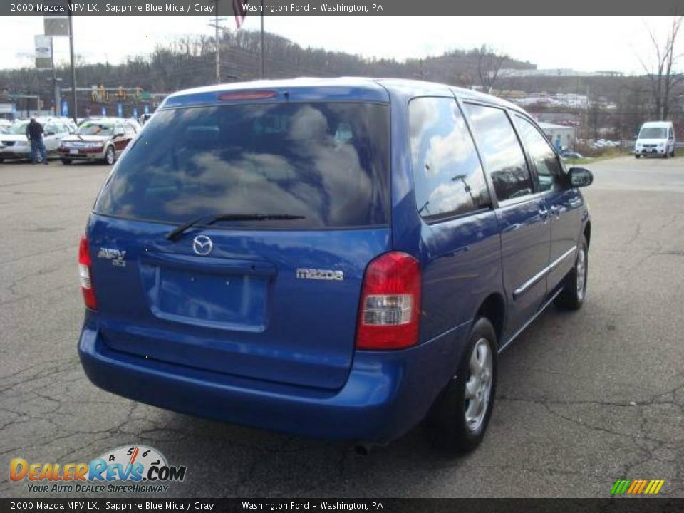 2000 Mazda MPV LX Sapphire Blue Mica / Gray Photo #4