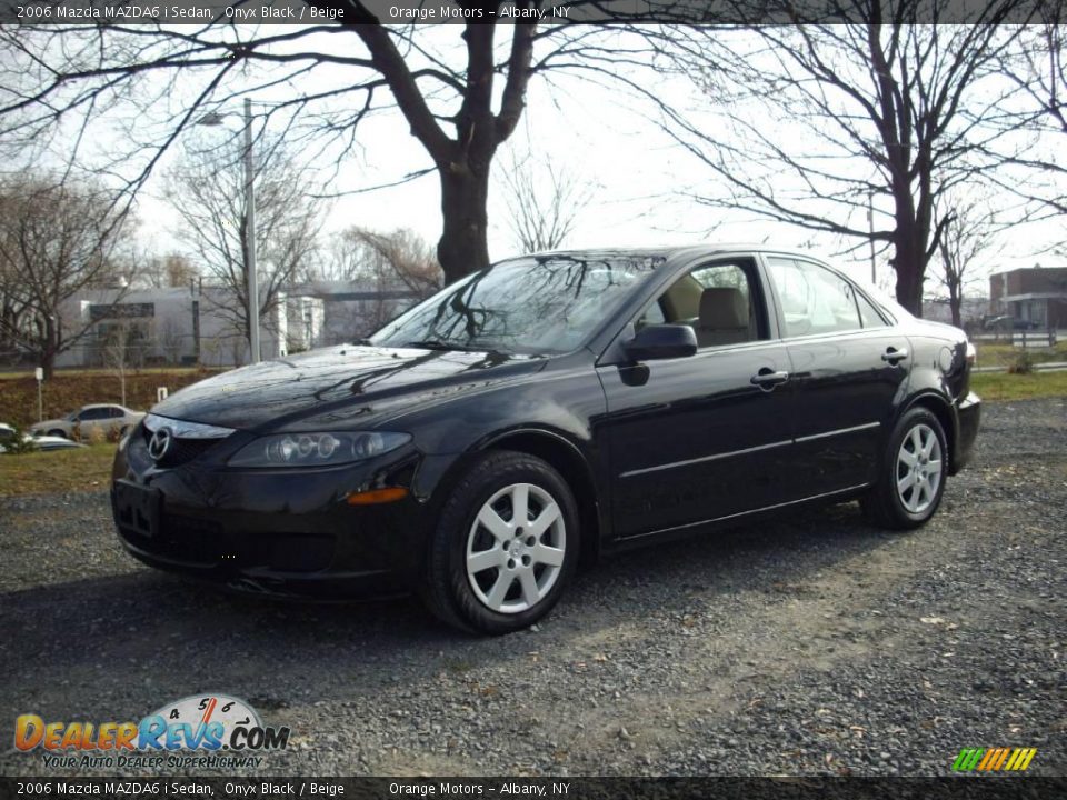 2006 Mazda MAZDA6 i Sedan Onyx Black / Beige Photo #1