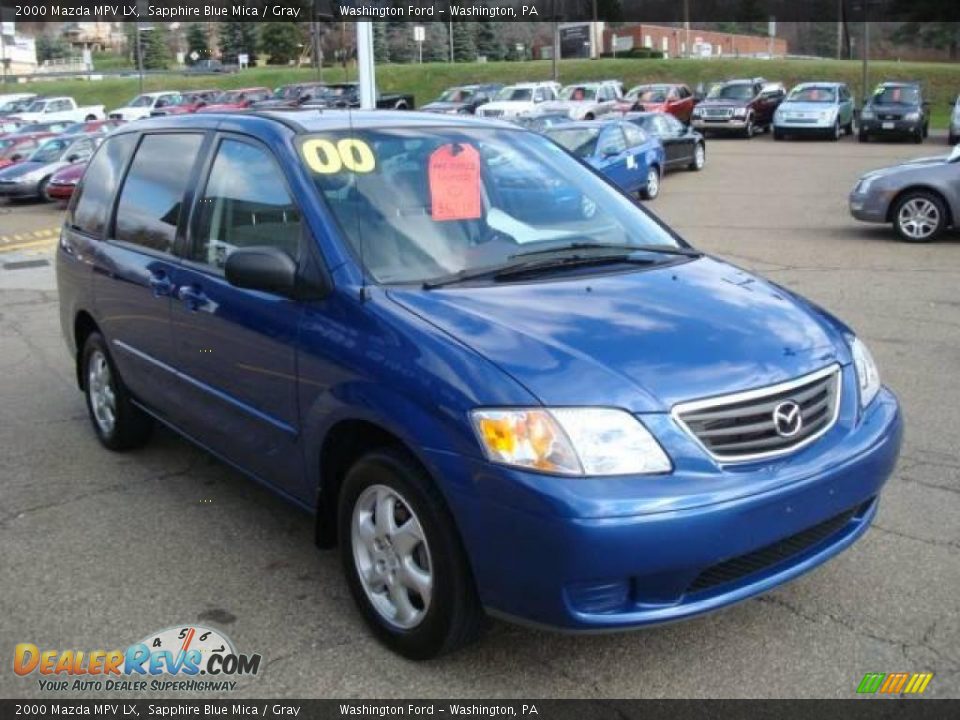 2000 Mazda MPV LX Sapphire Blue Mica / Gray Photo #6