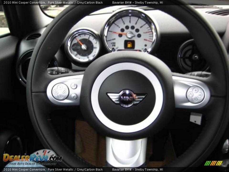 2010 Mini Cooper Convertible Pure Silver Metallic / Grey/Carbon Black Photo #16