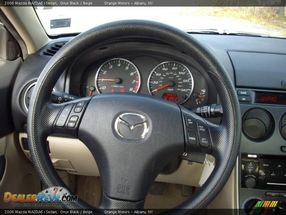 2006 Mazda MAZDA6 i Sedan Onyx Black / Beige Photo #9