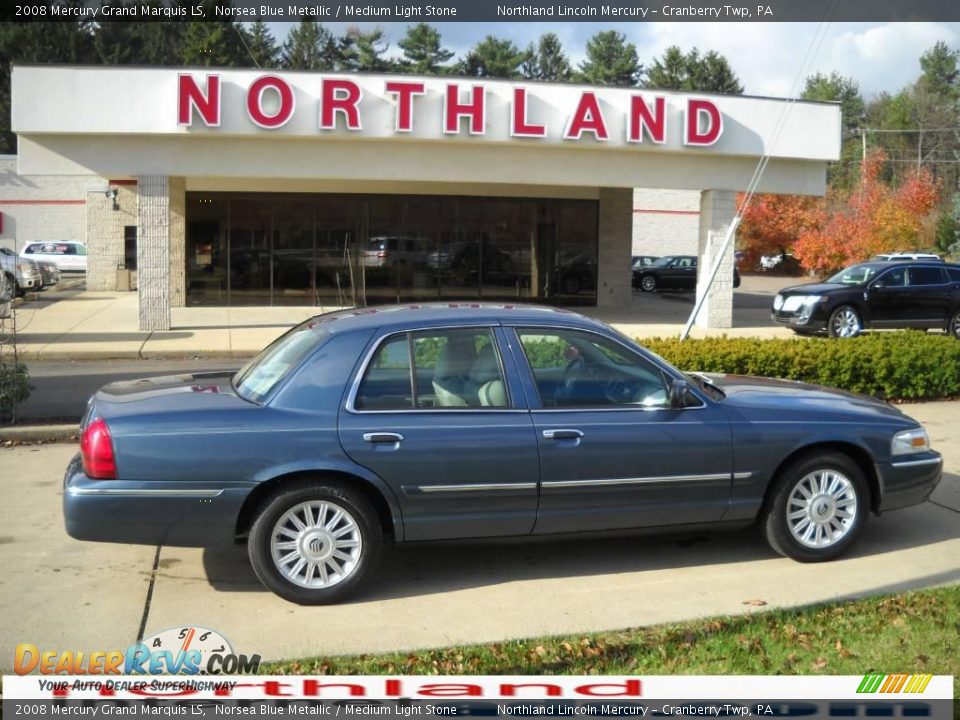 2008 Mercury Grand Marquis LS Norsea Blue Metallic / Medium Light Stone Photo #1