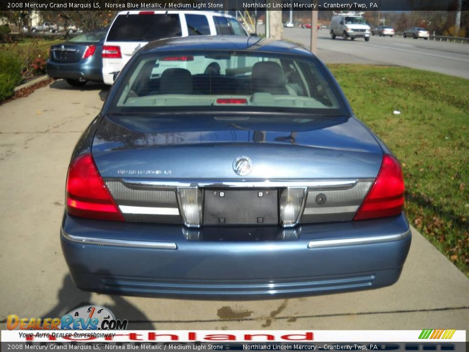 2008 Mercury Grand Marquis LS Norsea Blue Metallic / Medium Light Stone Photo #3
