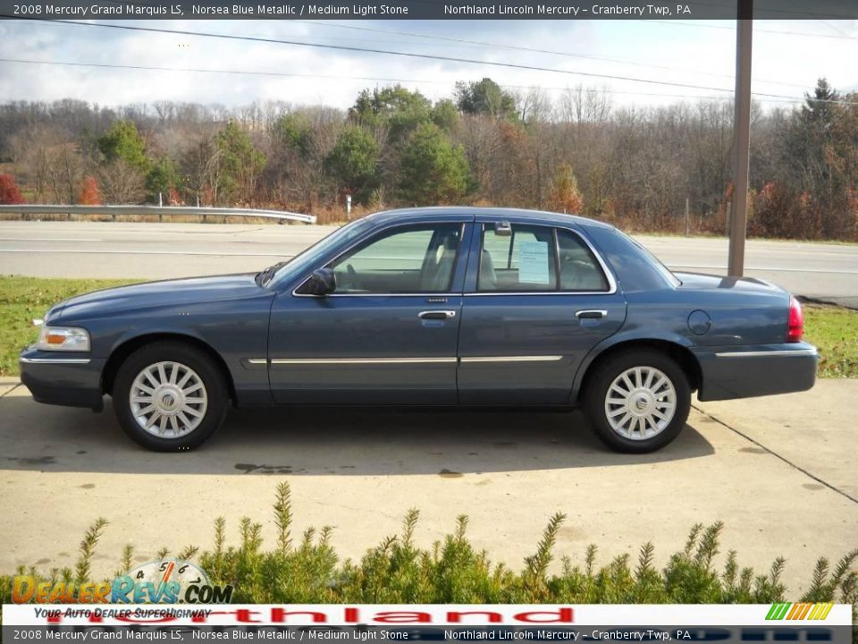 2008 Mercury Grand Marquis LS Norsea Blue Metallic / Medium Light Stone Photo #5