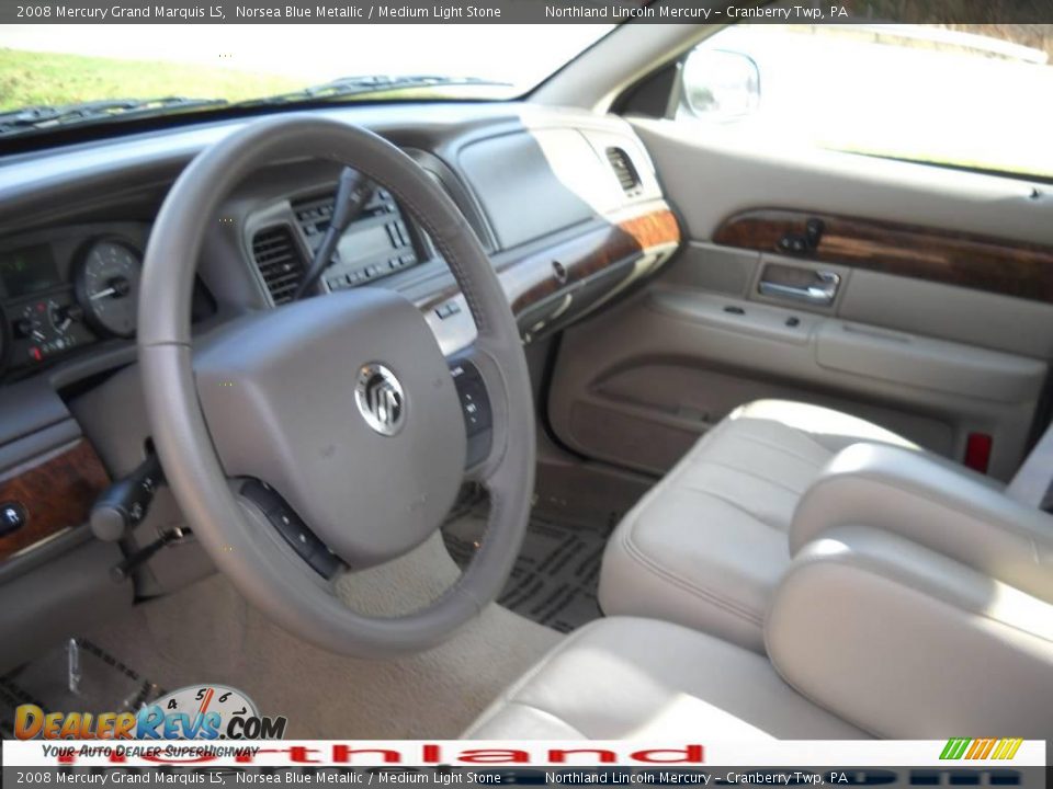 2008 Mercury Grand Marquis LS Norsea Blue Metallic / Medium Light Stone Photo #7