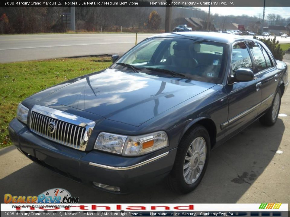 2008 Mercury Grand Marquis LS Norsea Blue Metallic / Medium Light Stone Photo #14