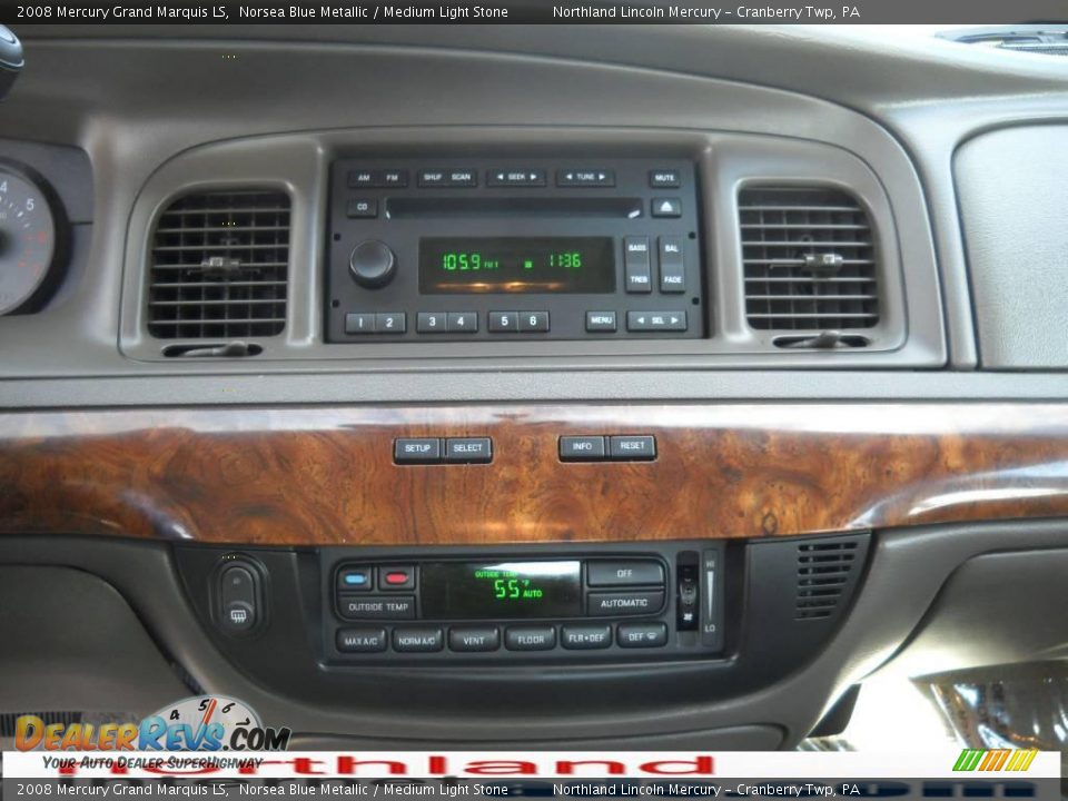 2008 Mercury Grand Marquis LS Norsea Blue Metallic / Medium Light Stone Photo #18
